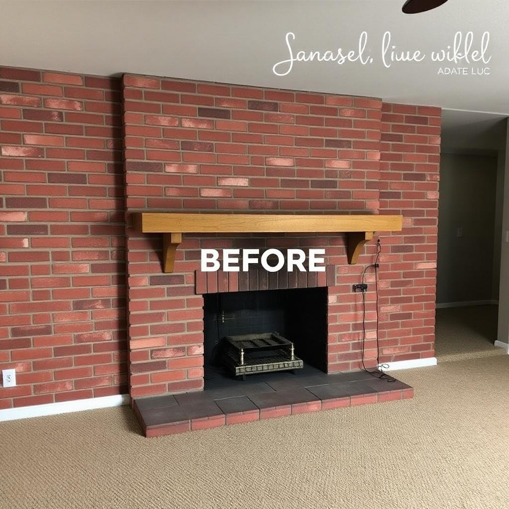Fireplace wall transformation — before
